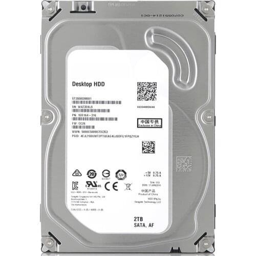 Seagate 2TBDesktop PC 3.5" Internal Mechanical Hard disk SATA3 6Gb/s HDD 5900-7200RPM 64MB/128MB Buffer(Used)
