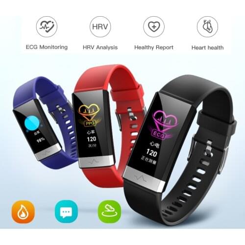 ECG+PPG Smart Band Blood Pressure HR Monitor Smartband Fitness Tracker Watch Pedometer Smart Bracelet For rdemi huawei honor5