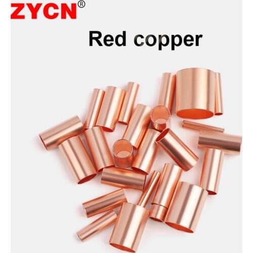 100PCS GT Red Copper Connecting Pipe Wire Joint Small Tube Protection Sleeve Press Terminal Quick Connector 2/2.5/3/4/5/6/8mm2
