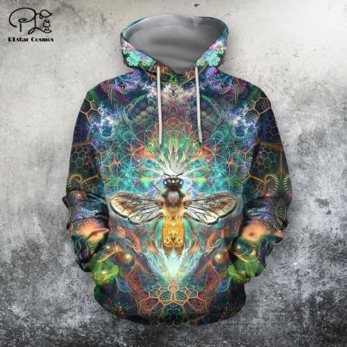 PLstar Cosmos Honey Bees 3D Printed Hoodies Casual Men/Women Zipper Hooded Funny Animal Unisex Brand Streetwear Apparel B4