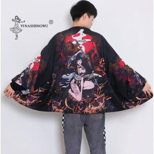 Summer Beauty Samurai Traditional Kimono Japanese Sun Protective Jacket Clothes Cardigan Cosplay Men Yukata Female Shirt Blouse