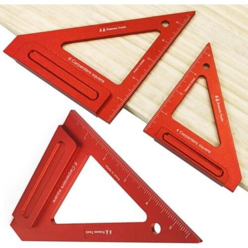 45 / 90 Degrees Triangle Marking Gauge Carpenters Aluminum Alloy Square Ruler Woodworking Wide Seat Drawing Line Measuring Tools