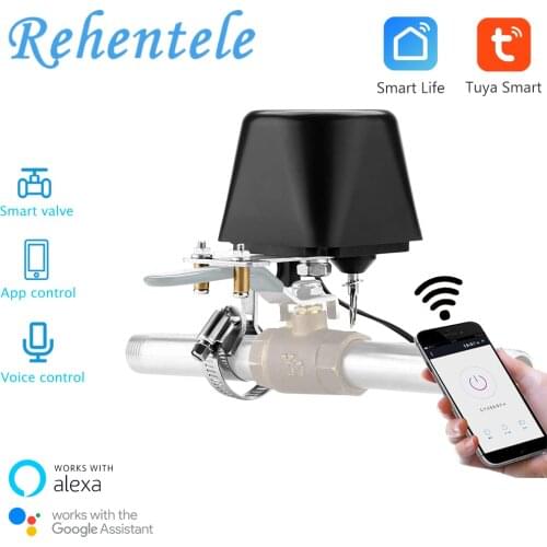 Smart WiFi Water Gas Valve Home Sensor Shutoff Voice/APP Remote Control for Alexa Google Assistant Home Automation