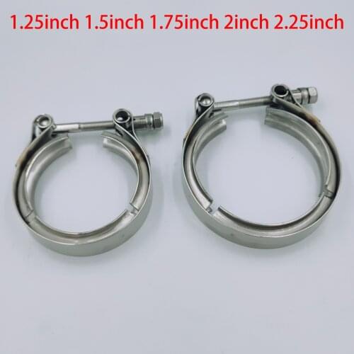 1.25" 1.5" 1.75" 2" 2.25" SS304 Universal Car Exhaust V Band Clamp Standard All Stainless Steel V-band Anti-Rust 1.25Inch～6Inch