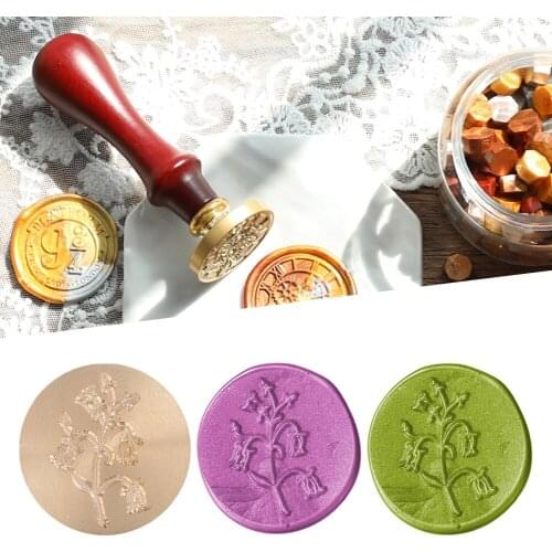 DIY Sealing Wax Invitation Stamps Head Round Antique Flower Vintage Fire Paint Decoration Birthday Invitation Wedding Card