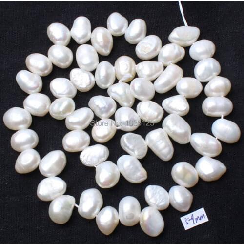 High Quality 5-9mm Natural White Freshwater Pearl Irregular Shape DIY Gems Loose Beads Strand 15" Jewelry Accessory w984