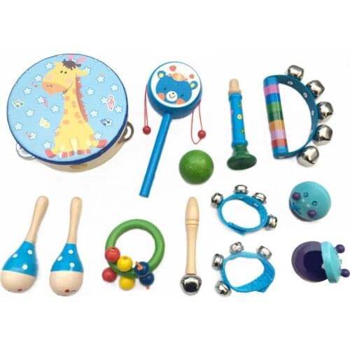 13Pcs/Set Wooden Toy Musical Instrument Percussion Instrument Montessori Teaching Aid Educational Toy Children Gift