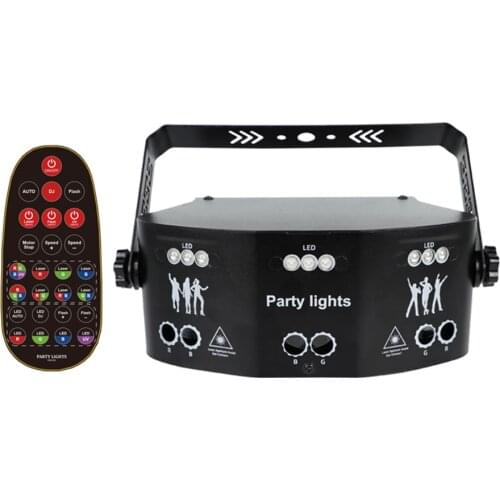 15 Eye RGB Disco Lamp DMX Remote Control Stage Strobe Light Dj Led Laser Light Halloween Christmas Bar Party Projetor Home Decor