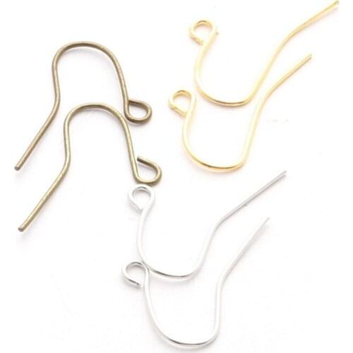 15x20mm(Lead ,Nickel Free) 200pcs Antique Bronze Gold Rhodium Earring Wire Hooks Back Clasp Base For DIY Earrings Jewelry Making