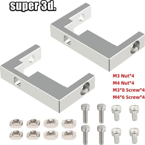 2set/lot MGN12 Linear Guide Rail Fixing Block for BLV Ender-3 3D printer 2040 Profile parts With Screw Nut kit high quality