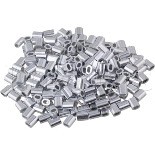 200PCS Oval Aluminum Clip Ferrule Sleeves For 1mm Wire Rope