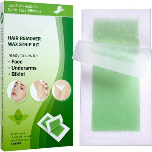 24Pcs Wax Strips Hair Removal Tool Wax Strips Waxing Wipe Sticker for Face Leg Lip Eyebrow Leg Arm Body Hair Removal