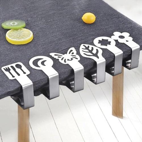 4pcs Adjustable Clips Tablecloth Clamp Stainless Steel Table Cloth Clips Table Cover Holder for Wedding Party Picnic