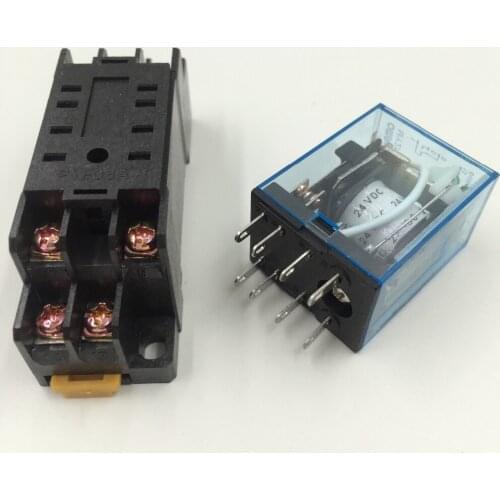 5Pcs Relay MY2NJ 220/240V AC Small relay 10A 8PIN Coil DPDT With Socket Base