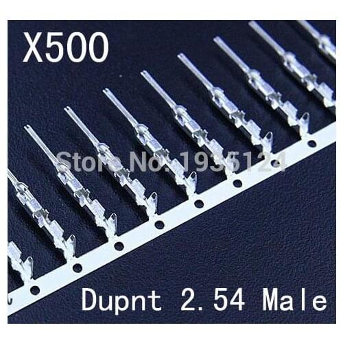 500pcs 2.54mm male Dupont Jumper Wire Terminal Connector Pins Crimp Copper