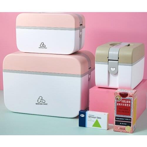 Large Capacity 2 Layer First Aid Kit Portable Family Sundries Medicine Box Travel Outdoor Camping Survival Medical Boxes Case