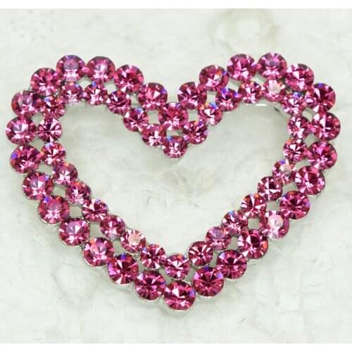 Rose Rhinestone Heart Pin brooches C139 J