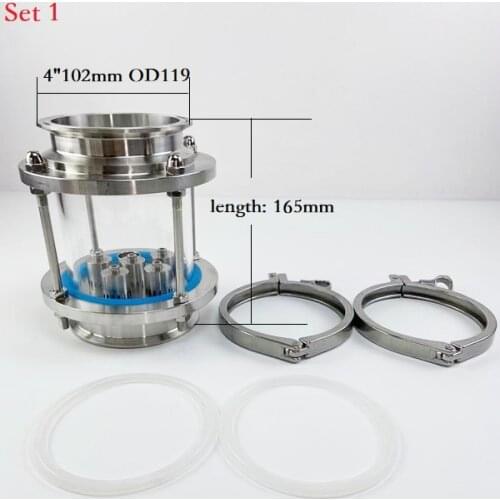 4" Distillation Lens Column With 1pcs Stainless Steel304 Platte Set,Tri-Clamp Sight Glass Union SS304