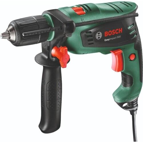 Bosch EasyImpact 550 Impact Drill 550W Output power, (max): 370 W Max. drilling diameter in wood: 25 mm Impact rate: 33.000 bpm