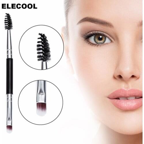 ELECOOL 1pc Pro Black Double Sided Eyebrow Shaping Brush Eyeshadow Brush Two End Cosmetic Makeup Tools Women Beauty Wholesale