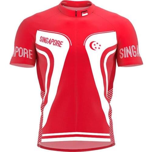 2021 new singapore mens full zipper bicycle short-sleeved cycling jersey