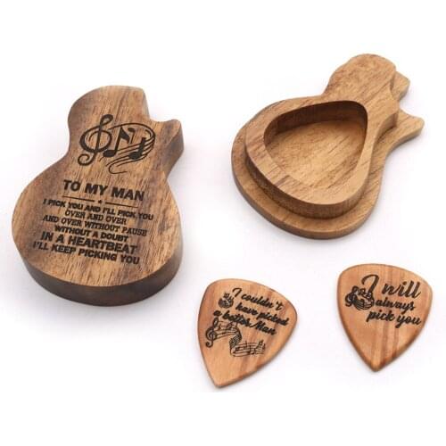 Guitar Wooden Pick Guitar Picks Box Holder Collector Mediator for Guitar Accessories Guitar Parts Multiple styles