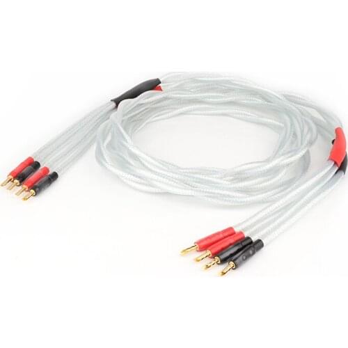 HI-End 7N Silver Plated HIFI Speaker Cable Audiophile loudspeaker Cable Audiograde Cable For speaker audio line