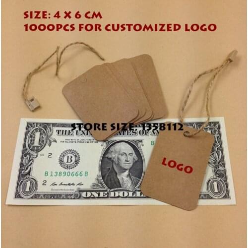 Customized kraft paper tags gift tags price tags custom tag