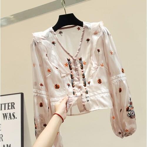 Блузки с вышивкой KMETRAM China At AliExpress