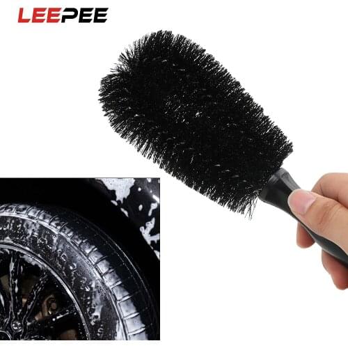 LEEPEE Car Rim Wheel Brush Cleaning Tool Plastic Handle Nylon Car Tire Rim Brush Car Washing Truck Motorcycle Bike Auto Care