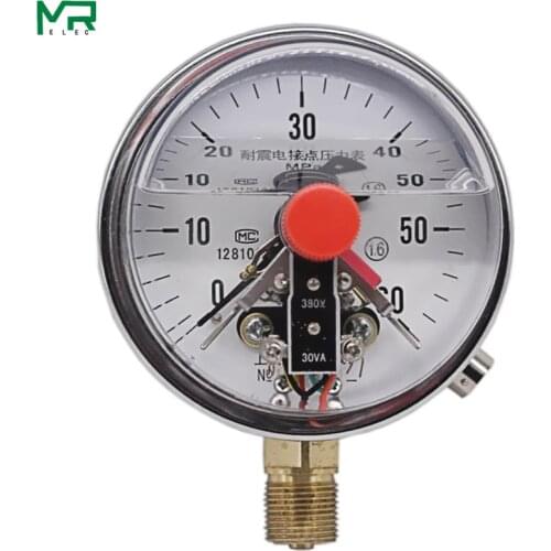 YNXC100-60MPA Magnetically Assisted Radial Oil-filled Electric Contact Pressure Gauge All Stainless Steel Pressure Gauge