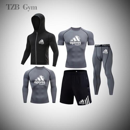 Mens Sports Suit Running Suit Compression Tights Tights T-Shirt Jogging Sportswear Mens Short Or Long Johns Clothes