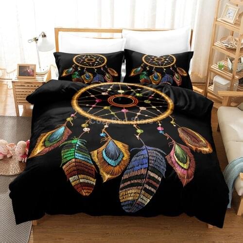 Dreamcatcher Bedding Set Black Fantasy 3d Duvet Cover Sets Comforter Bed Linen Decor Twin Queen King Single Size Fashion Luxury