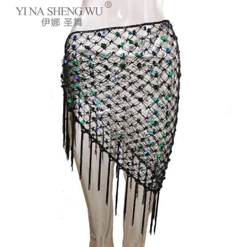 New Style Belly Dance Costume Sequins Tassl Belly Dance Hip Scarf for Women Belly Dancing Belt Triangle Hip Accessories Costume