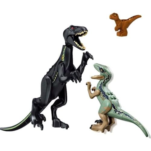 Jurassic Park World Dinosaurs Indoraptors Rampage at Lockwood Estate Model Figure Blocks Construction Building Toys For Children