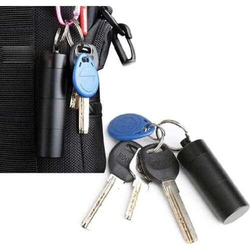 T21D Portable Pill Case Metal Pocket Pills Box Keychain for Purse Travel 3 Compartment Waterproof Daily Tablets Container