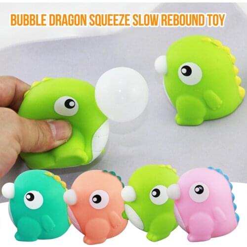 Mochi Squishy Animal Toys Stress Relief Toys Mochi Baby Dinosaur Spit Bubbles Mini Animals Cute Kawaii Decompression Toy
