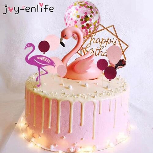 Baby Shower Decorations Flamingo Cake Topper First Birthday Party Decorations Kids Adult Wedding Cake Dessert Table Decoration