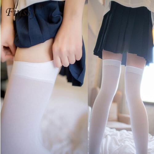Japanese Lolita Velvet Stockings Maid COS Knee Candy Color Sexy Thigh Socks Cute High Stockings Student Silk