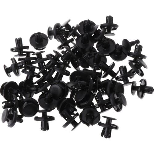 50 Pcs 7mm Hole Black Plastic Rivet Fastener Bumper Fender Push Clip For Suzuki Alto