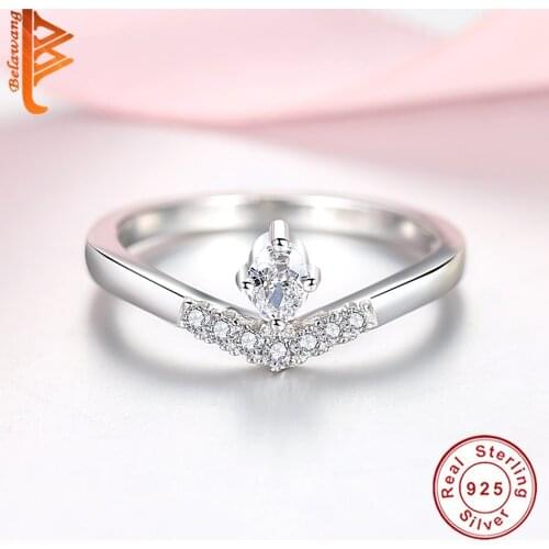 Luxury Wish Crystal Rings Real 925 Sterling Silver Rings for Women Wedding Birthday New Year' s Jewelry Gift