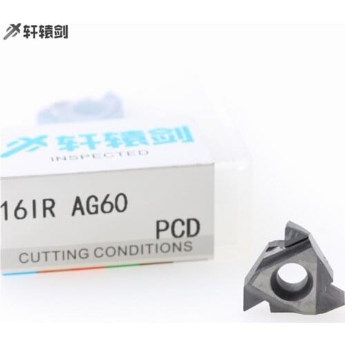 1pcs Diamond Tool 16IR 16ER A60 G60 A55 G55 AG60 AG55 ISO PCD CBN Inserts CNC Turning Lathe Cutter Thread
