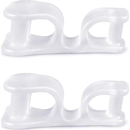 2pcs Overlapping 2 Holes Widened Men Women Soft Foot Care Protection Pedicure Tool Pain Relief Corrector Toe Separator Bunion