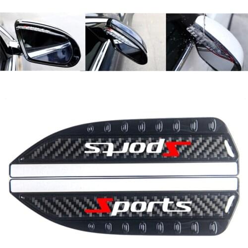 2X Real Carbon Fiber Car Rear View Side Mirror Rain Board Eyebrow Guard Sun Visor