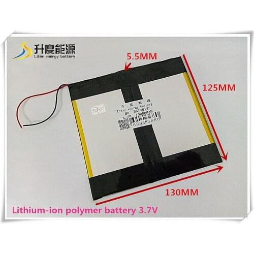 3.7V 10000mAH SD 55130125 (polymer lithium ion / Li-ion battery ) for tablet pc,GPS,mp3,mp4,POWER BANK