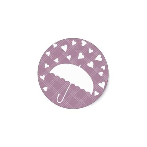 3.8cm Showered with Love- Bridal Shower Sticker
