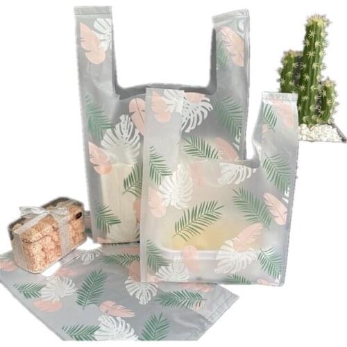 50pcs/lot Supermarket Shopping Plastic bags New Materiat Vest bags Gift Cosmetic Bags Food packaging bag