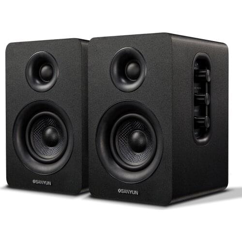 Sanyun Bluetooth Bookshelf Speakers - 60W Carbon Fiber Speaker Unit - aptX Codec - Built-in 24 Bit DAC - Dynamic