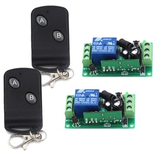 DC 12v 10A 1CH wireless RF Remote Control Switch 2-Button Transmitter For Access Remote Control A-ON B-OFF SKU: 5400