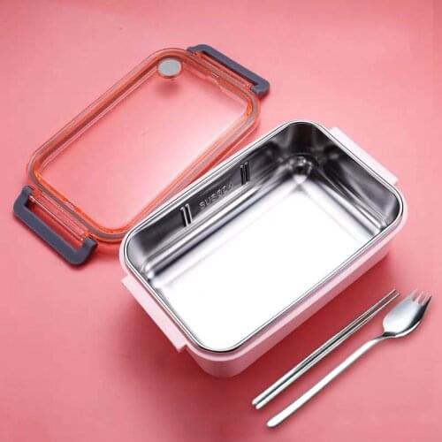 Cartoon Kids Lunch Box Stainless Steel Lid Leakproof Lunch Container Compartments School Eco Friendly Pojemnik Lunchbox